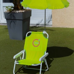 Tout neuf ✔️ Running O'kids Fauteuil Enfant Avec Parasol Inclus O'kids - Structure Pliable Et Confortable - Couleur : Vert 👍